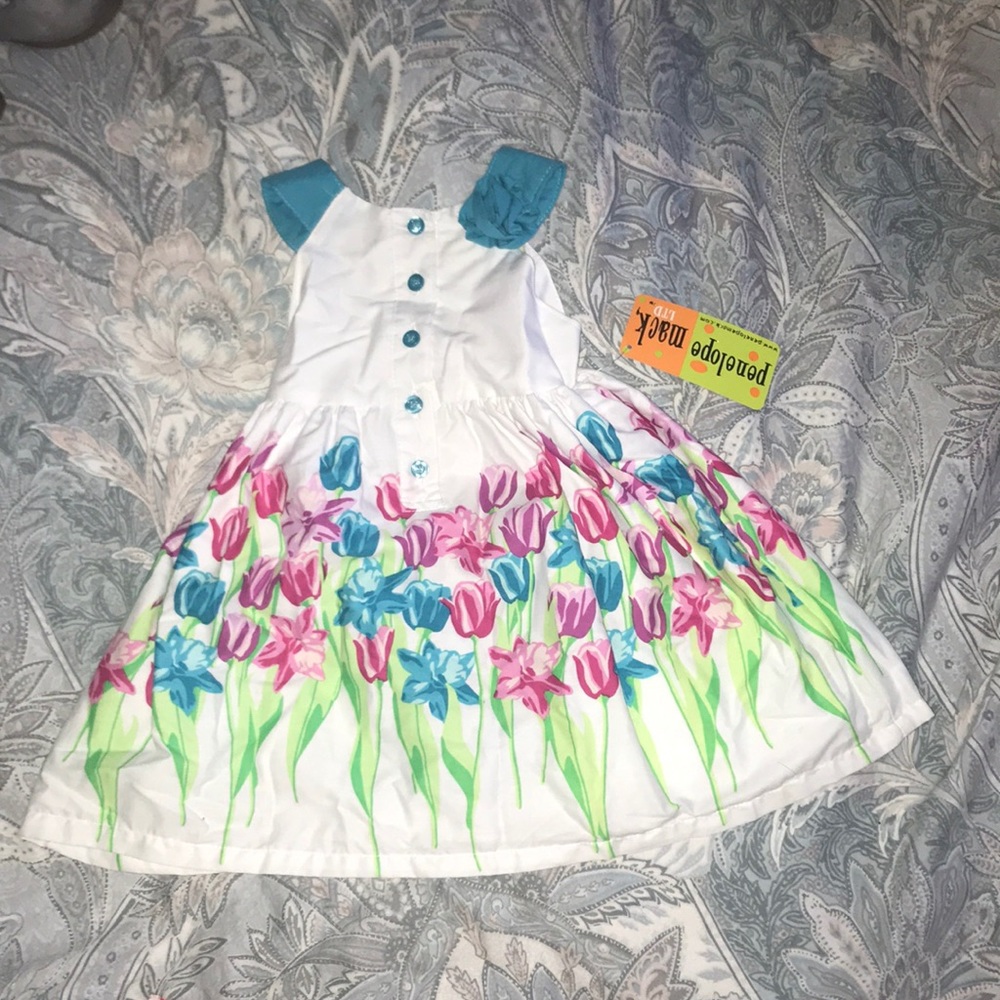 Toddler girls flowered dress